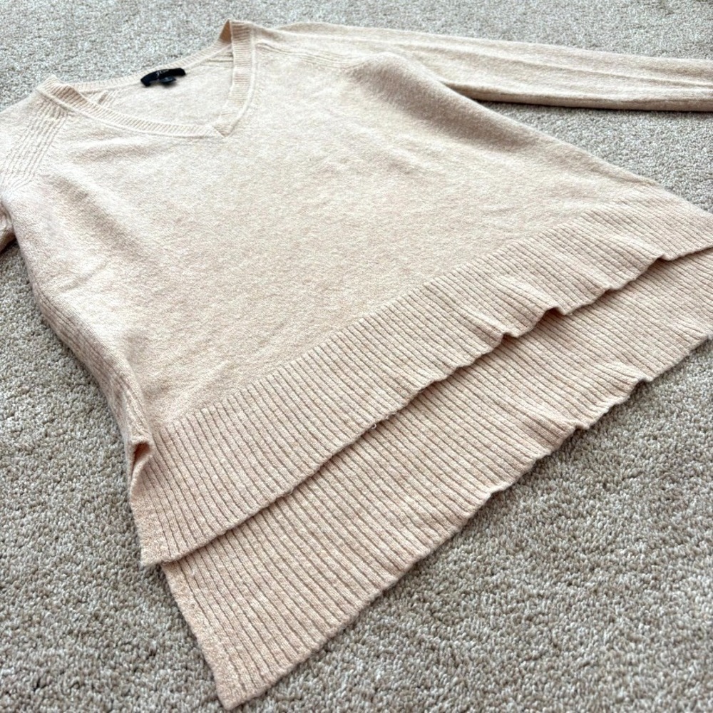 J.Crew‎ Merino Wool Alpaca Blend V-Neck Sweater Womens Small Neutral Beige EUC - Picture 6 of 13